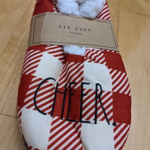 RAE DUNN Slippers CHEER size 8-10 II NEW - Picture 5 of 6